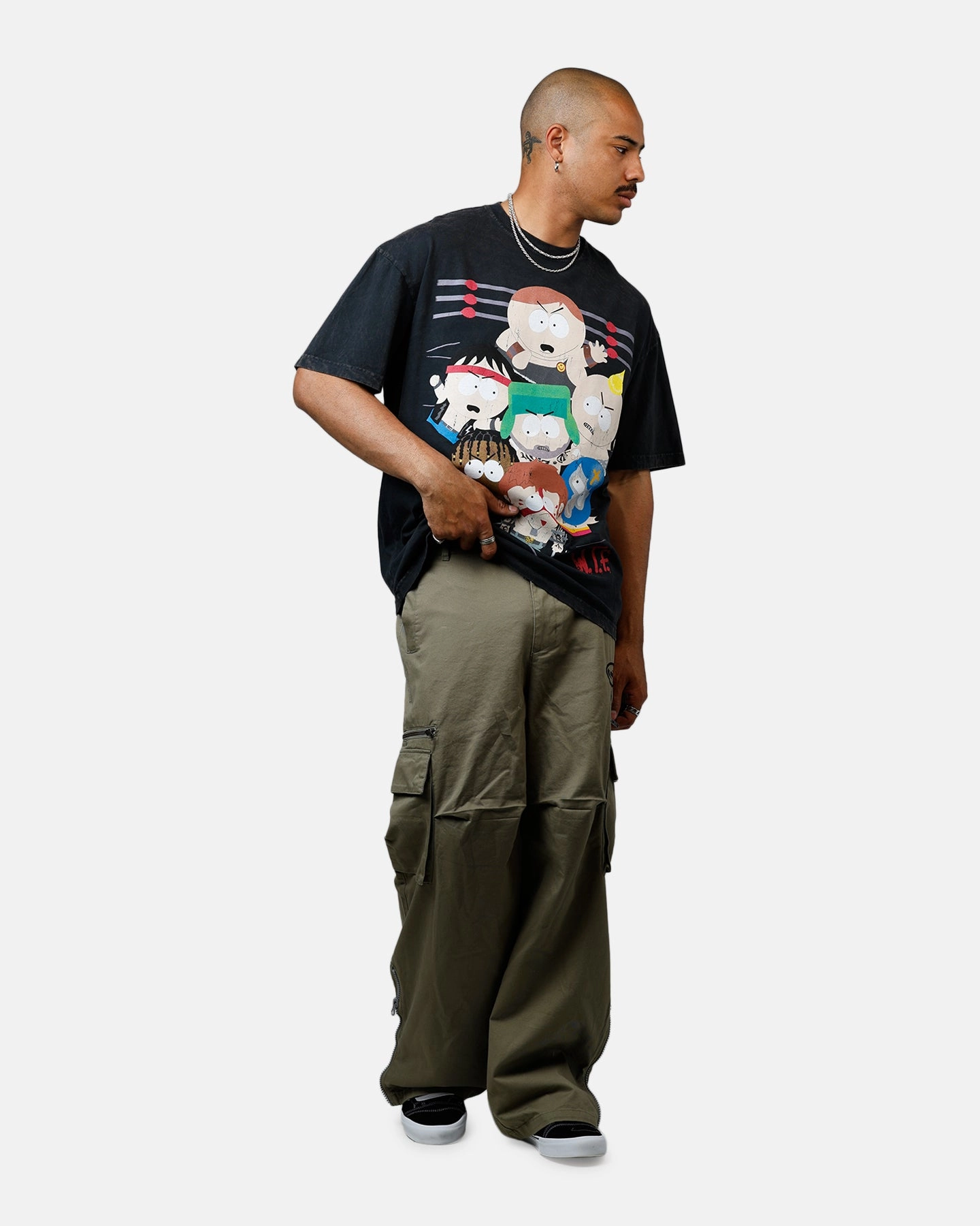 Textured Surface 73 Studio WTF Heavyweight T-Shirt Black Acidwash