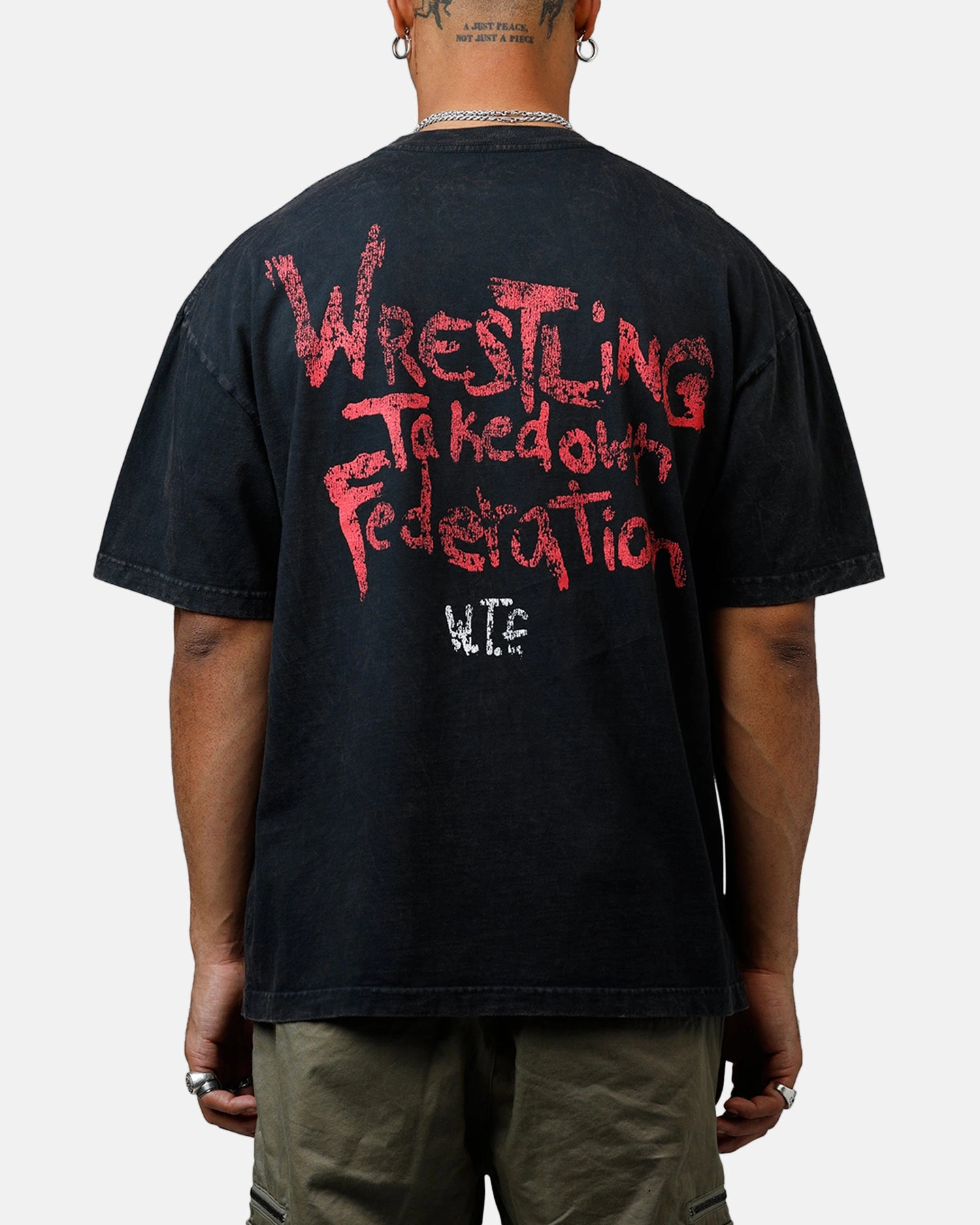 73 Studio WTF Heavyweight T-Shirt Black Acidwash Eco Friendly Dyes Chic and Cozy