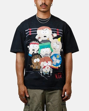 73 Studio WTF Heavyweight T-Shirt Black Acidwash Comfy Touch High Density Weave