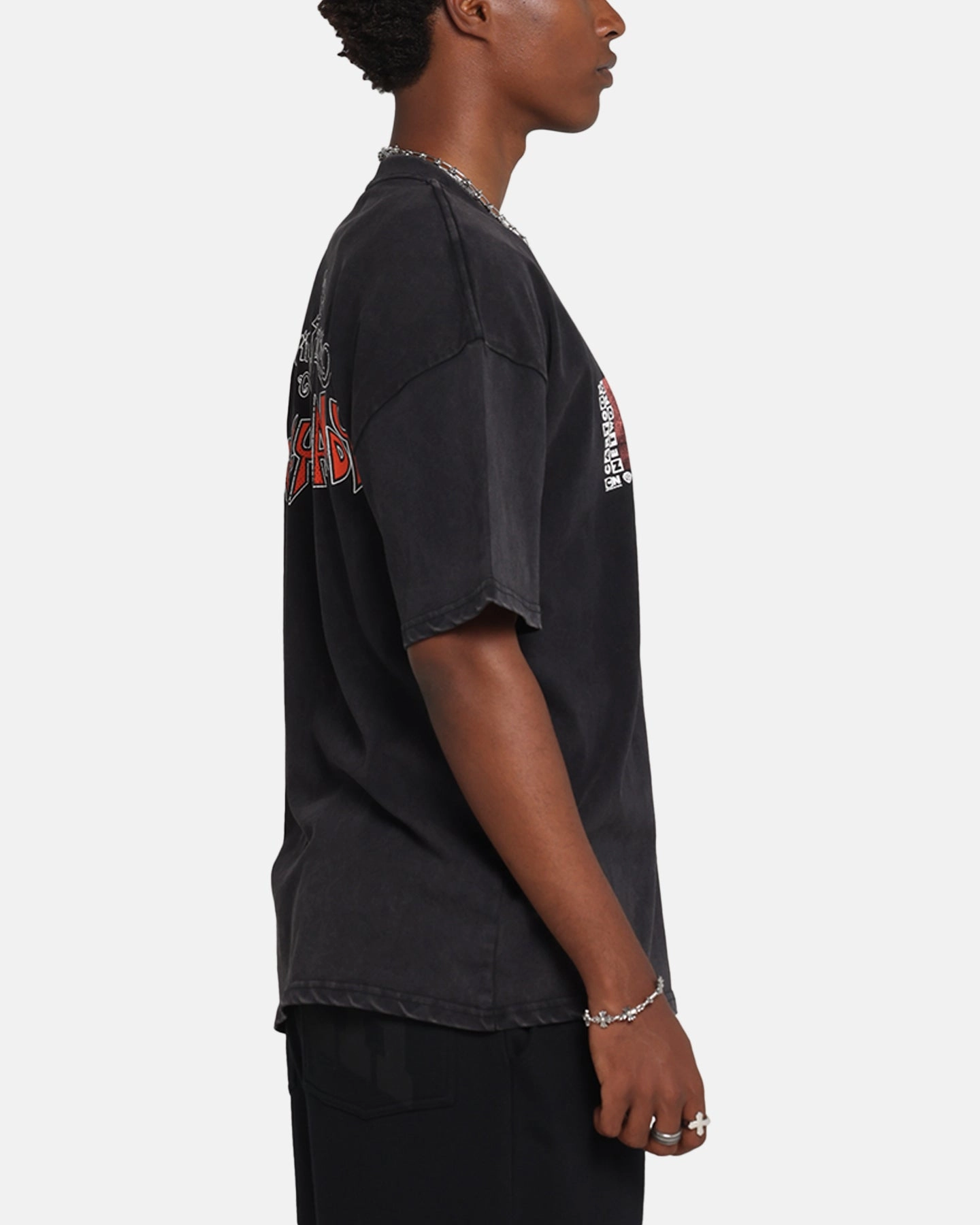 ZeroDistressFinish Simple Yet Elegant 73 Studio X Cartoon Network Bill & Mandy Box Logo Vintage T-Shirt Black Acidwash