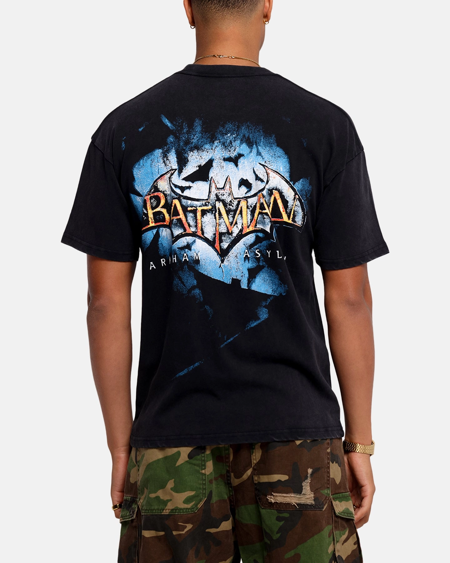 Everyday Look Wear 73 Studio X DC Batman Arkham Asylum Vintage T-Shirt Black