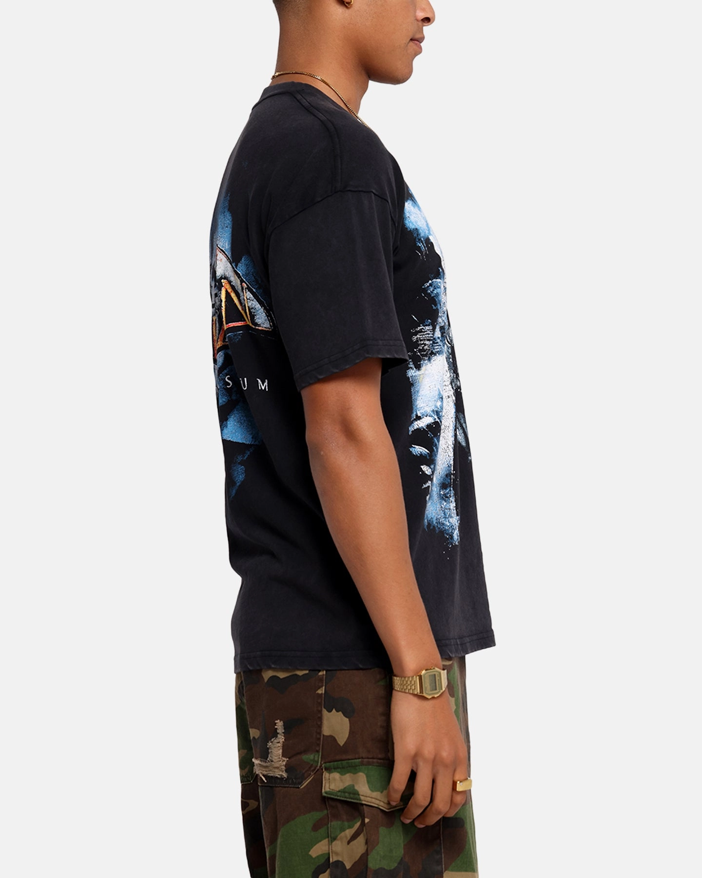 Layered Wear Comfy Fit 73 Studio X DC Batman Arkham Asylum Vintage T-Shirt Black
