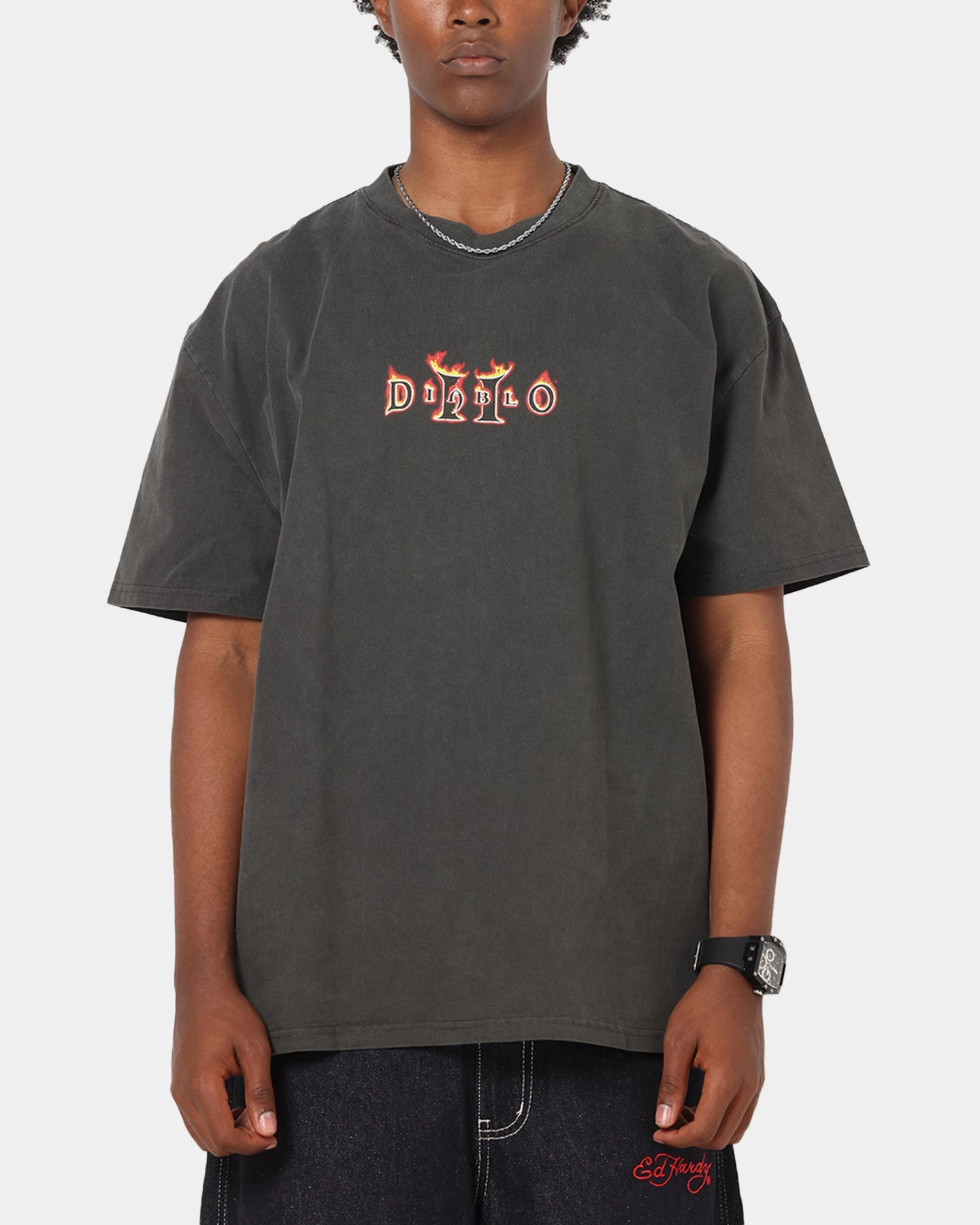 Timeless Look Unisex 73 Studio X Diablo Halloween Summer 2000 Vintage T-Shirt Black Wash