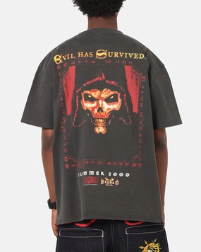 Easy Wear Casual and Soft 73 Studio X Diablo Halloween Summer 2000 Vintage T-Shirt Black Wash