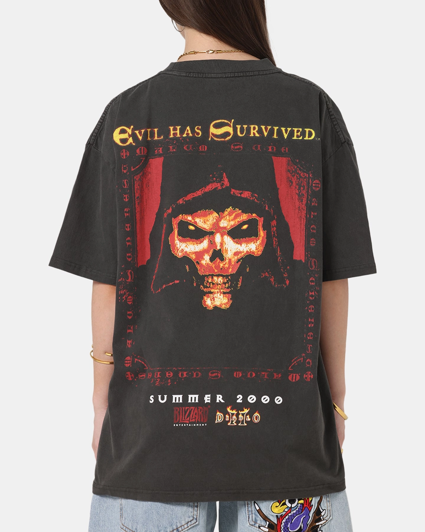 73 Studio X Diablo Halloween Summer 2000 Vintage T-Shirt Black Wash Cool Comfort