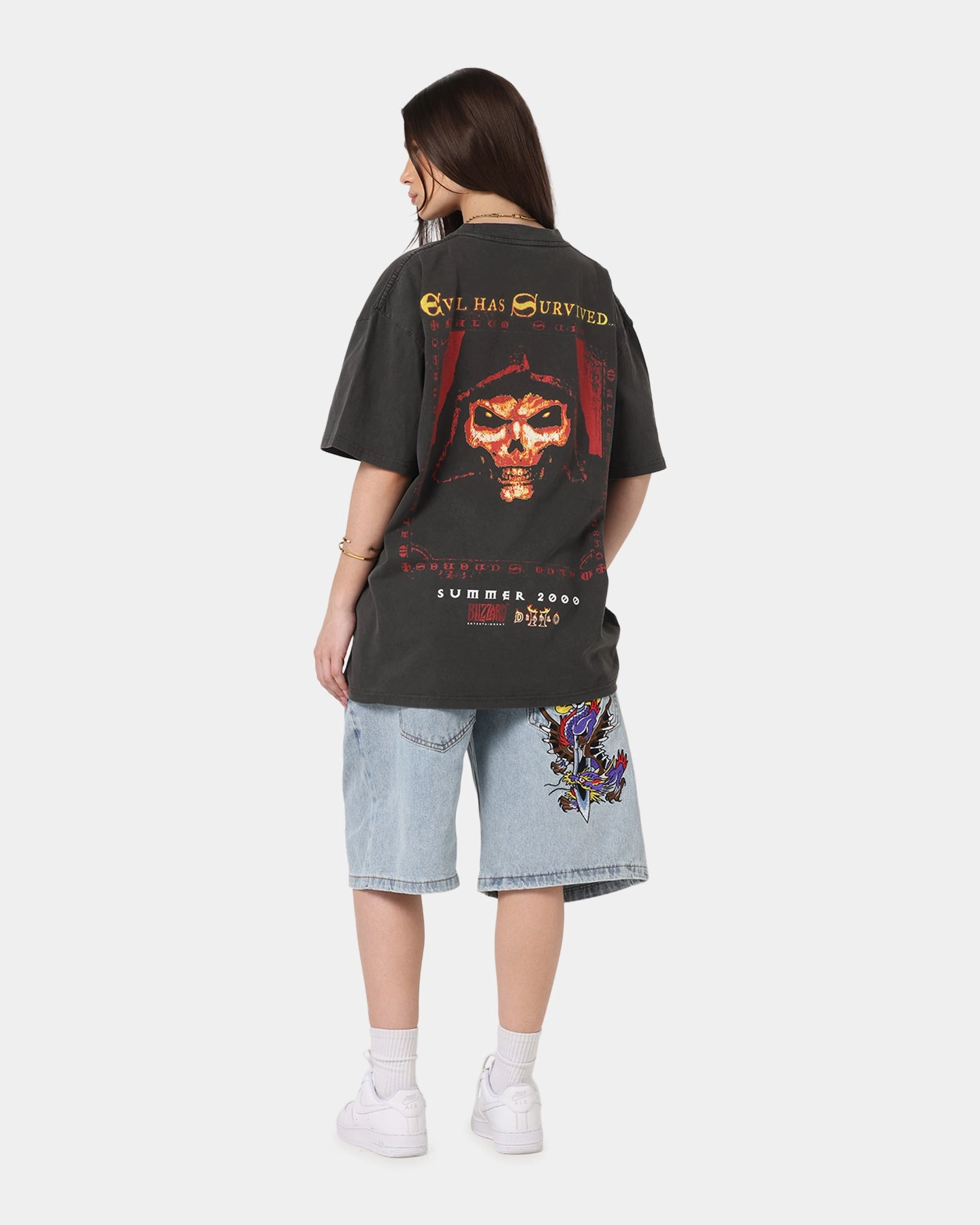 polo neck Travel Style 73 Studio X Diablo Halloween Summer 2000 Vintage T-Shirt Black Wash