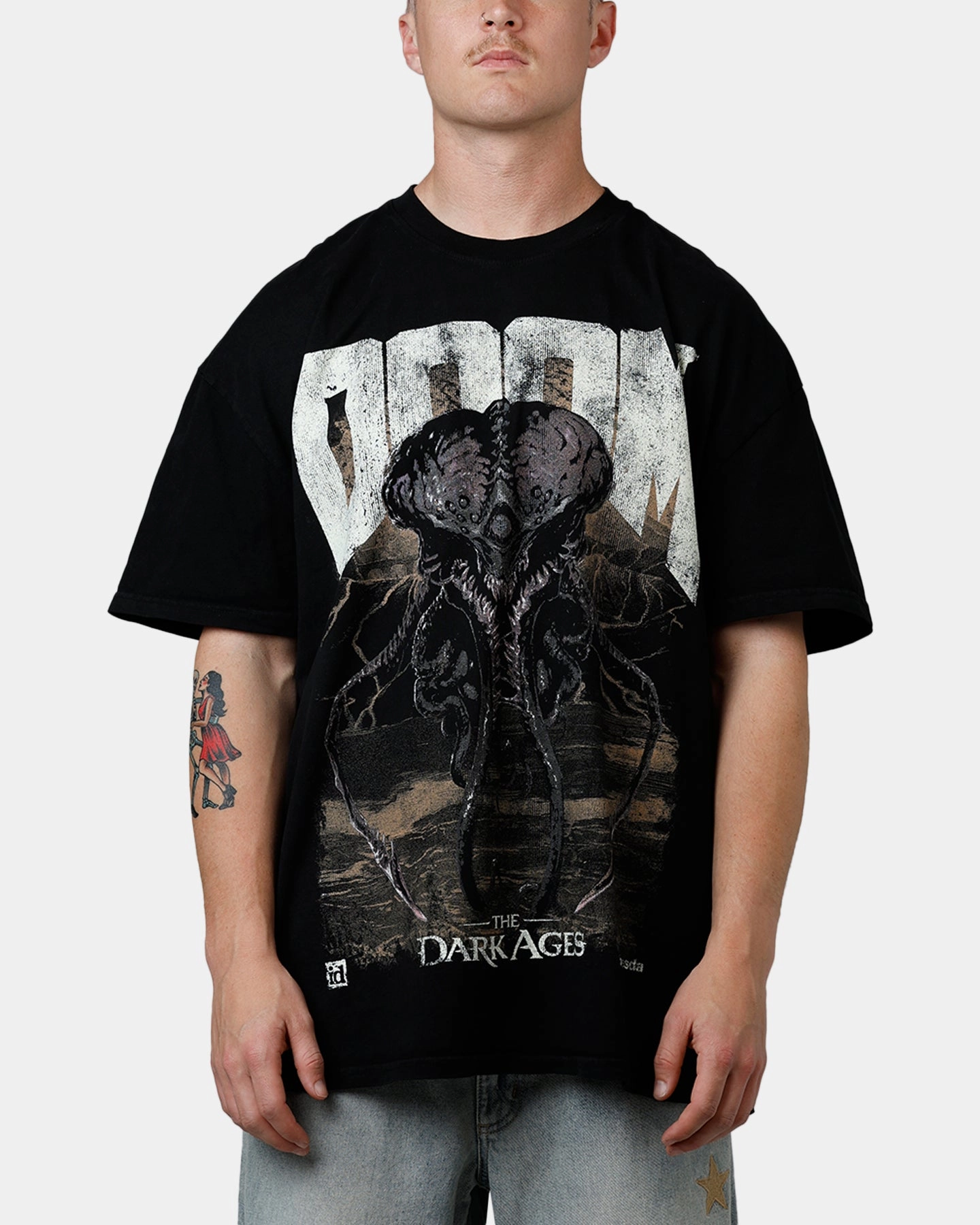 73 Studio X Doom Cacodemon Metal T-Shirt Black Low Impact Manufacturing Office Casual