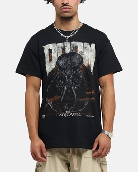 Comfortable Wear Oversized Cut 73 Studio X Doom Cacodemon Metal T-Shirt Black