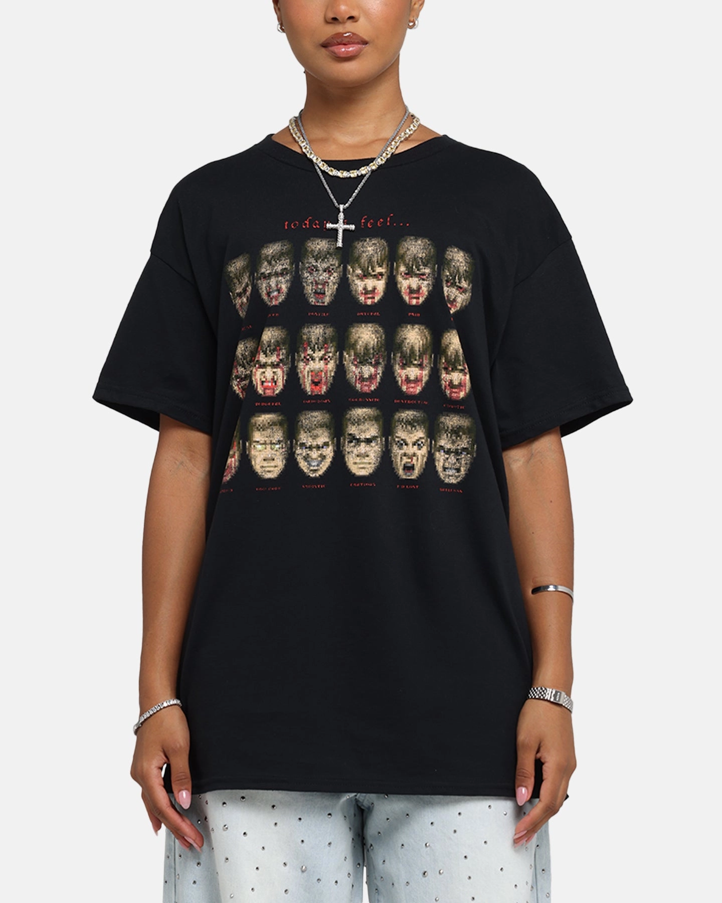 73 Studio X Doom Today I Feel T-Shirt Black NonRestrictiveCut long sleeved