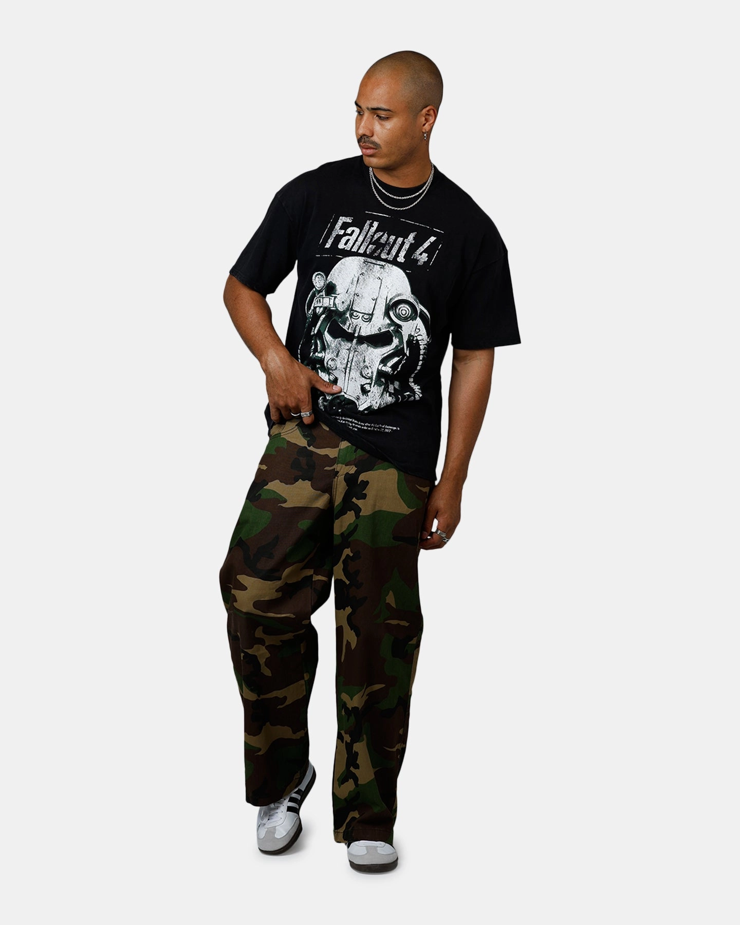 73 Studio X Fallout '15 Fallout 4 Vintage T-Shirt Off Black Skinny Fit