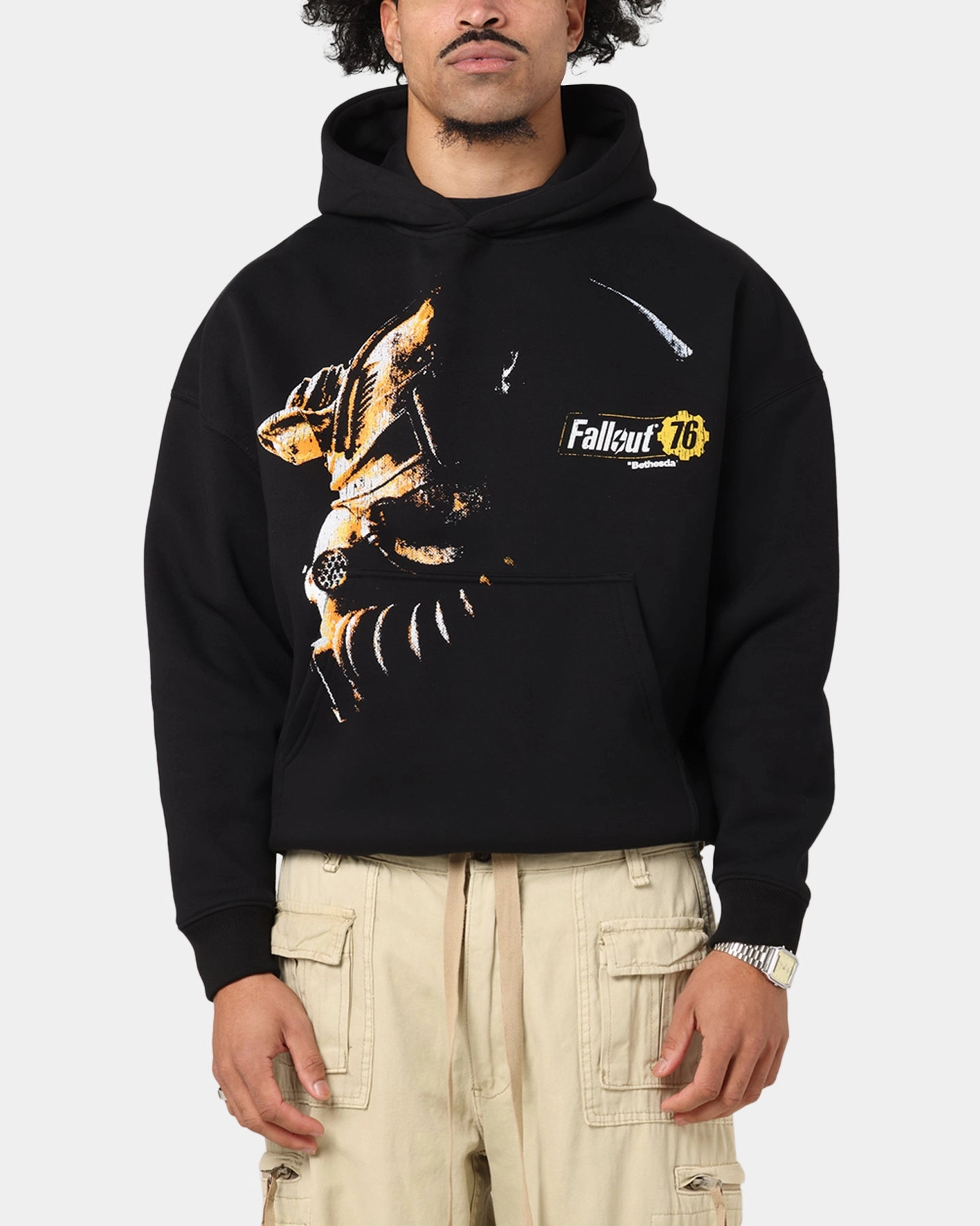 73 Studio X Fallout '76 Fallout Premium Hoodie Black Soft Fresh Layered Hem
