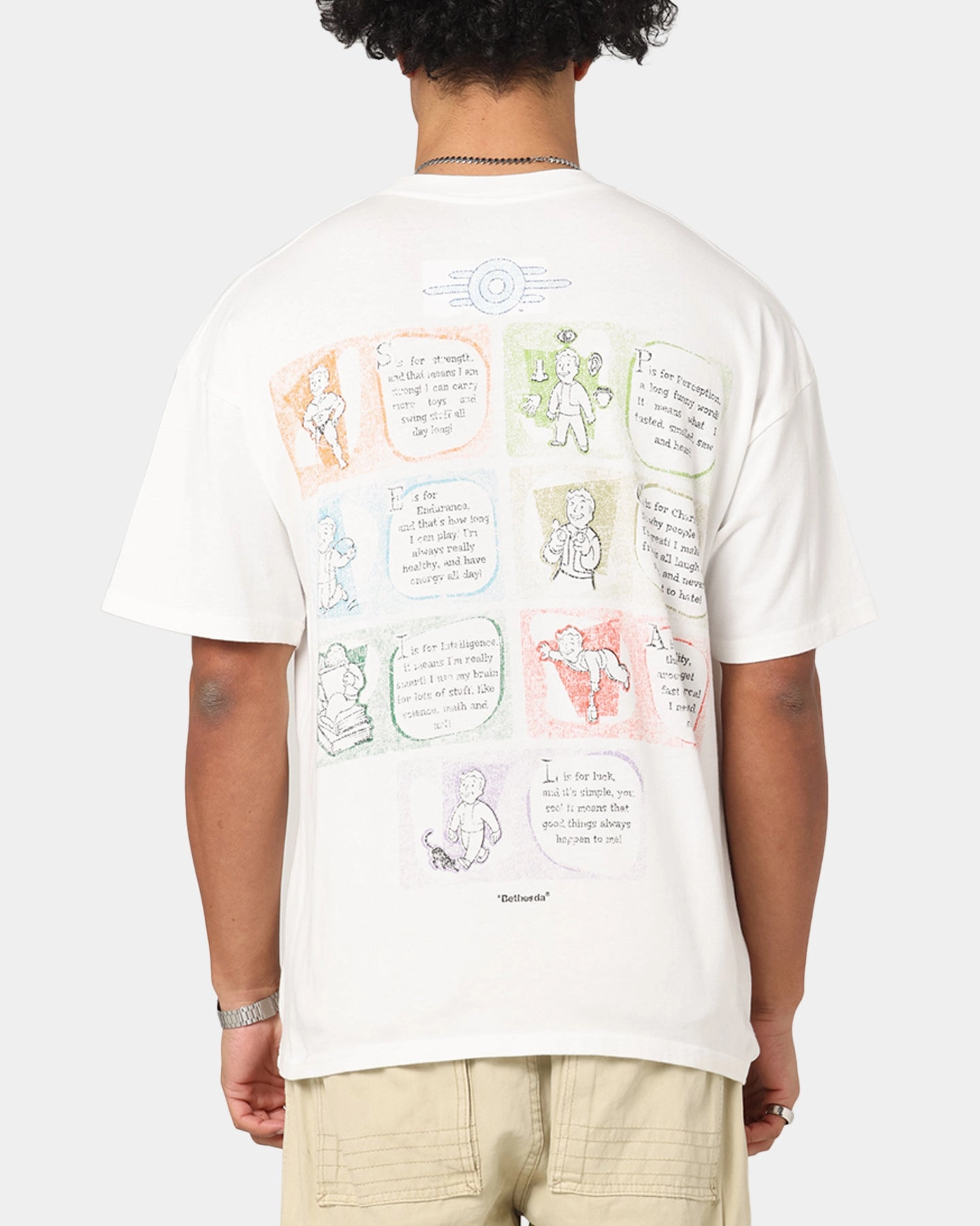 Quick Comfort Summer Fashion 73 Studio X Fallout '76 S.P.E.C.I.A.L Vintage T-Shirt Off White