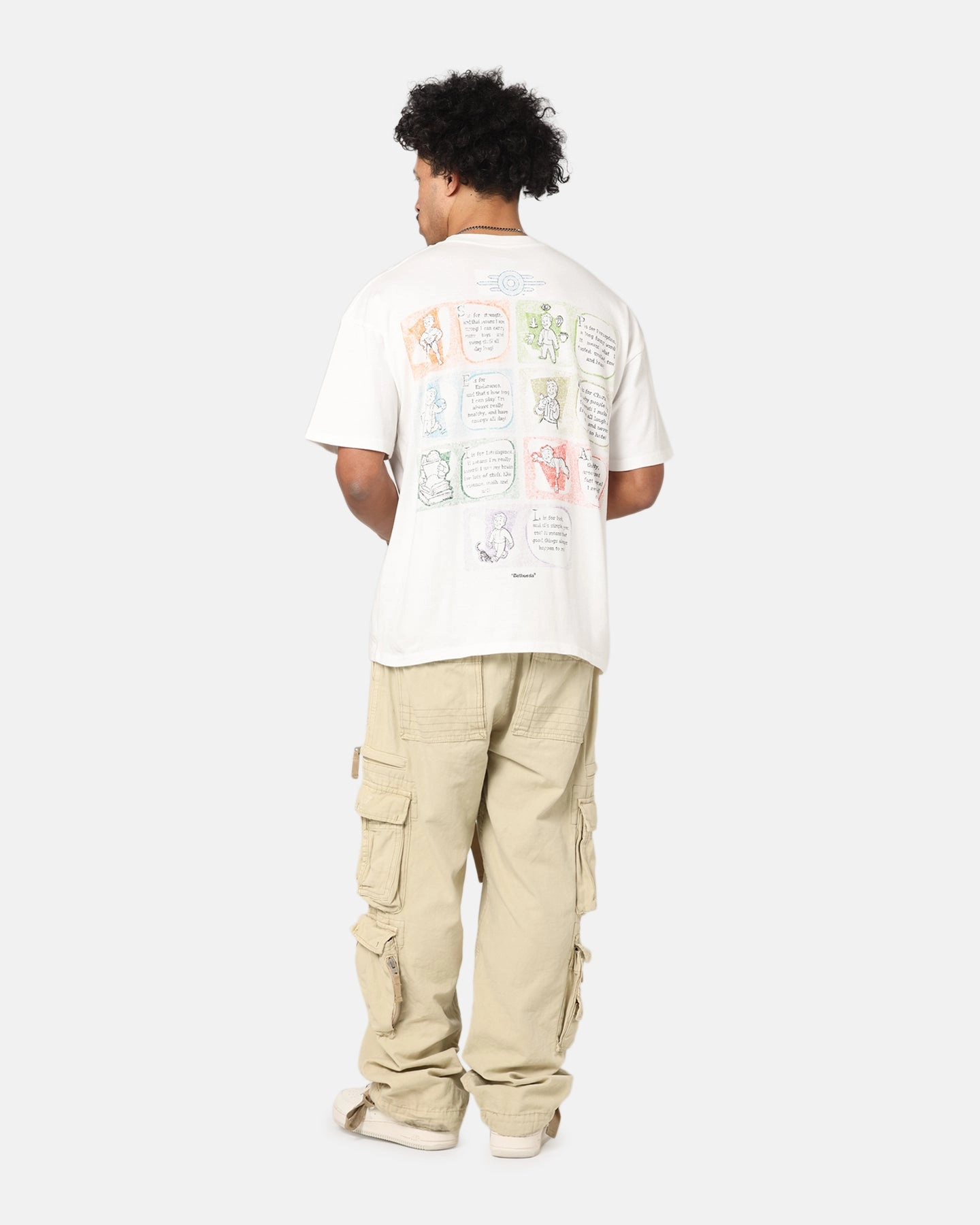 73 Studio X Fallout '76 S.P.E.C.I.A.L Vintage T-Shirt Off White Ultra Soft Blended Textile