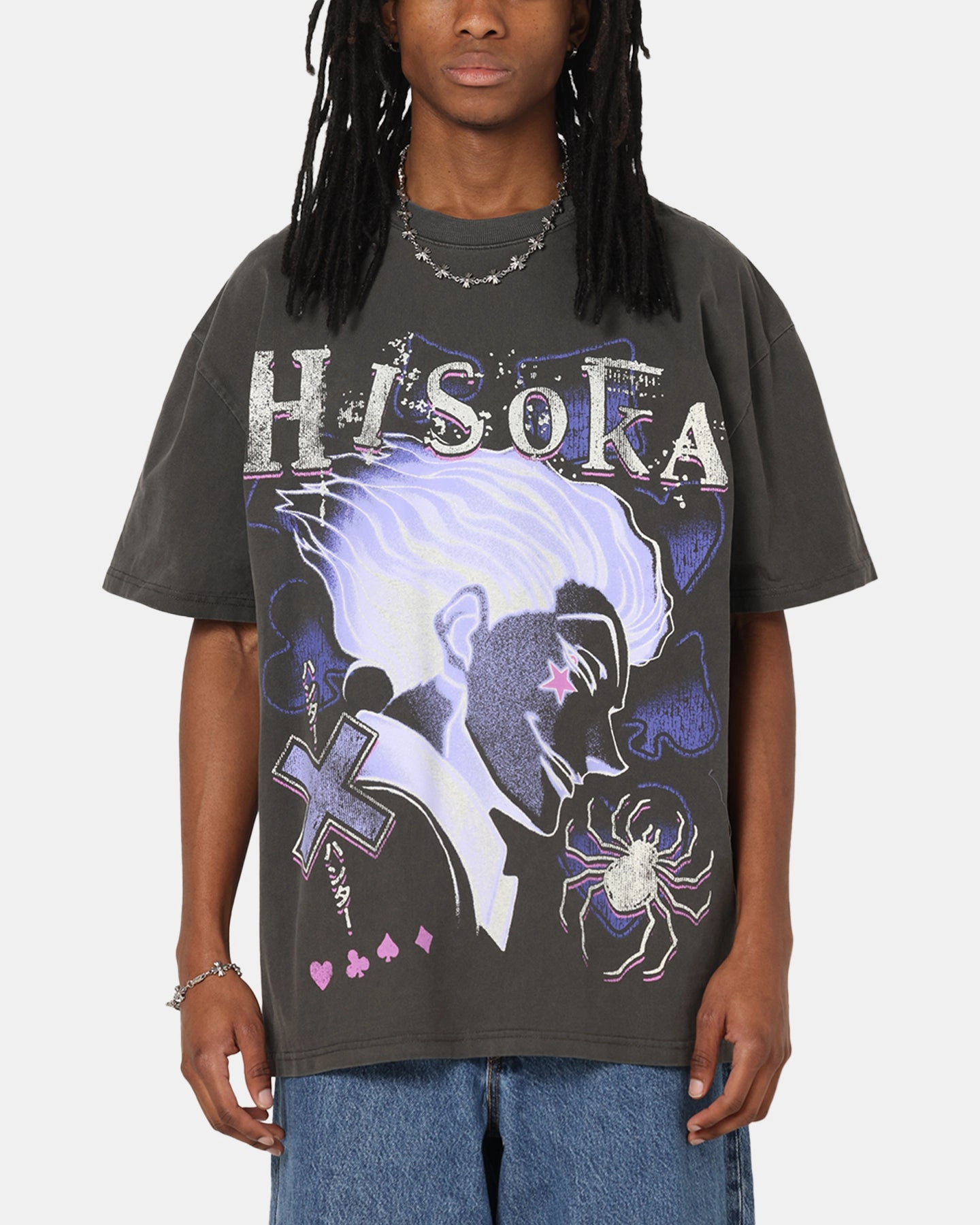 73 Studio X  Hunter X Hunter Hisoka Heavyweight T-Shirt Black Wash Regular Fit Fit For Comfort