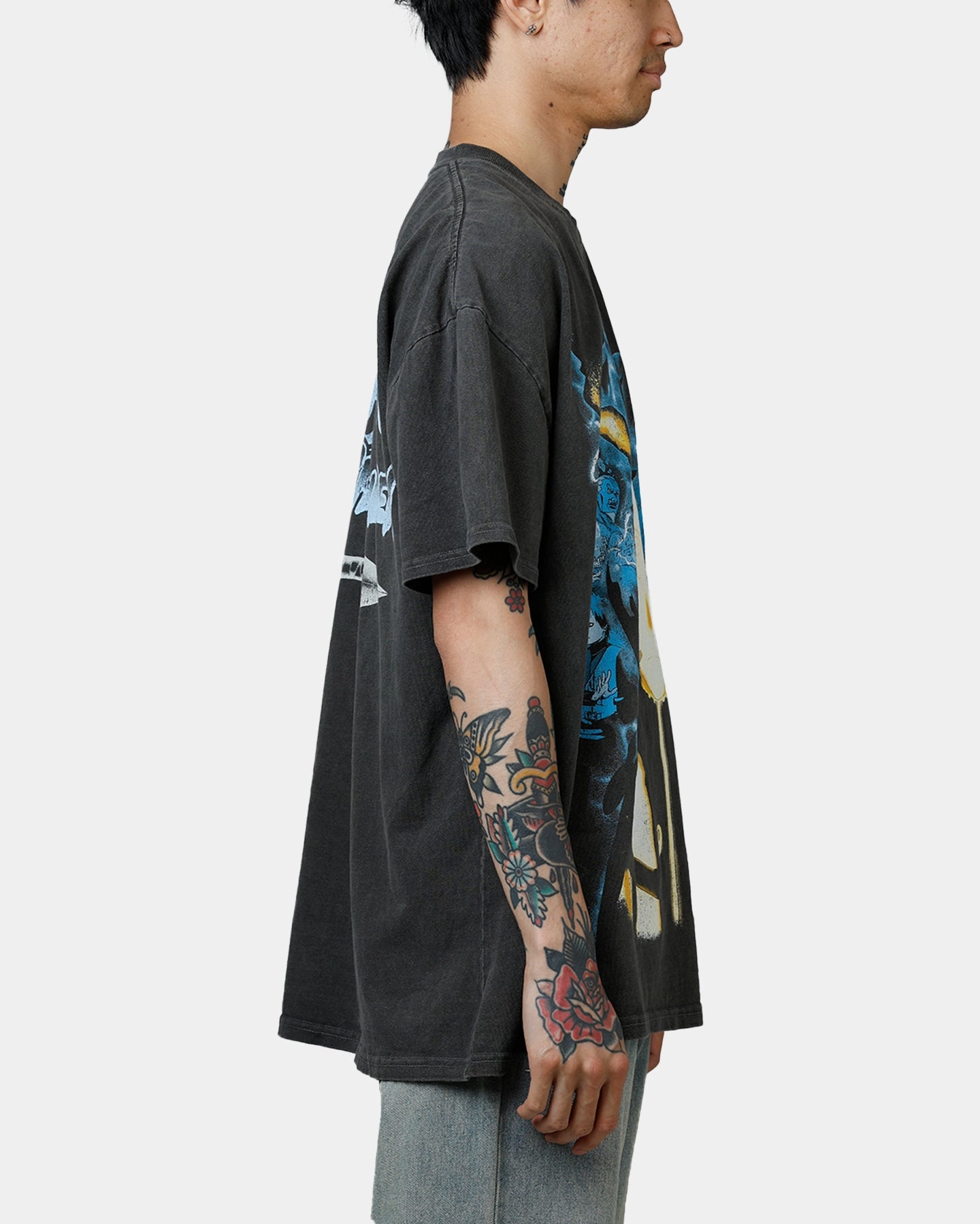 73 Studio X Naruto Naruto Shippuden Heavyweight T-Shirt Black Wash Soft Wear Smooth Seam Technology