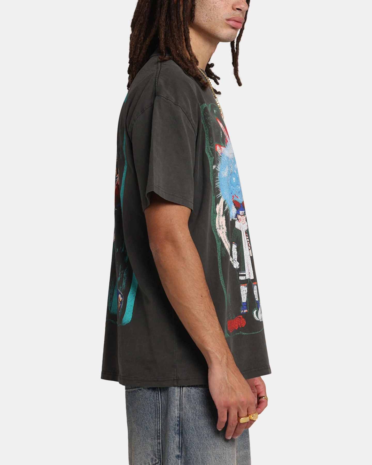73 Studio X Naruto Sasuke Retrieval Heavy T-Shirt Black Wash City Look