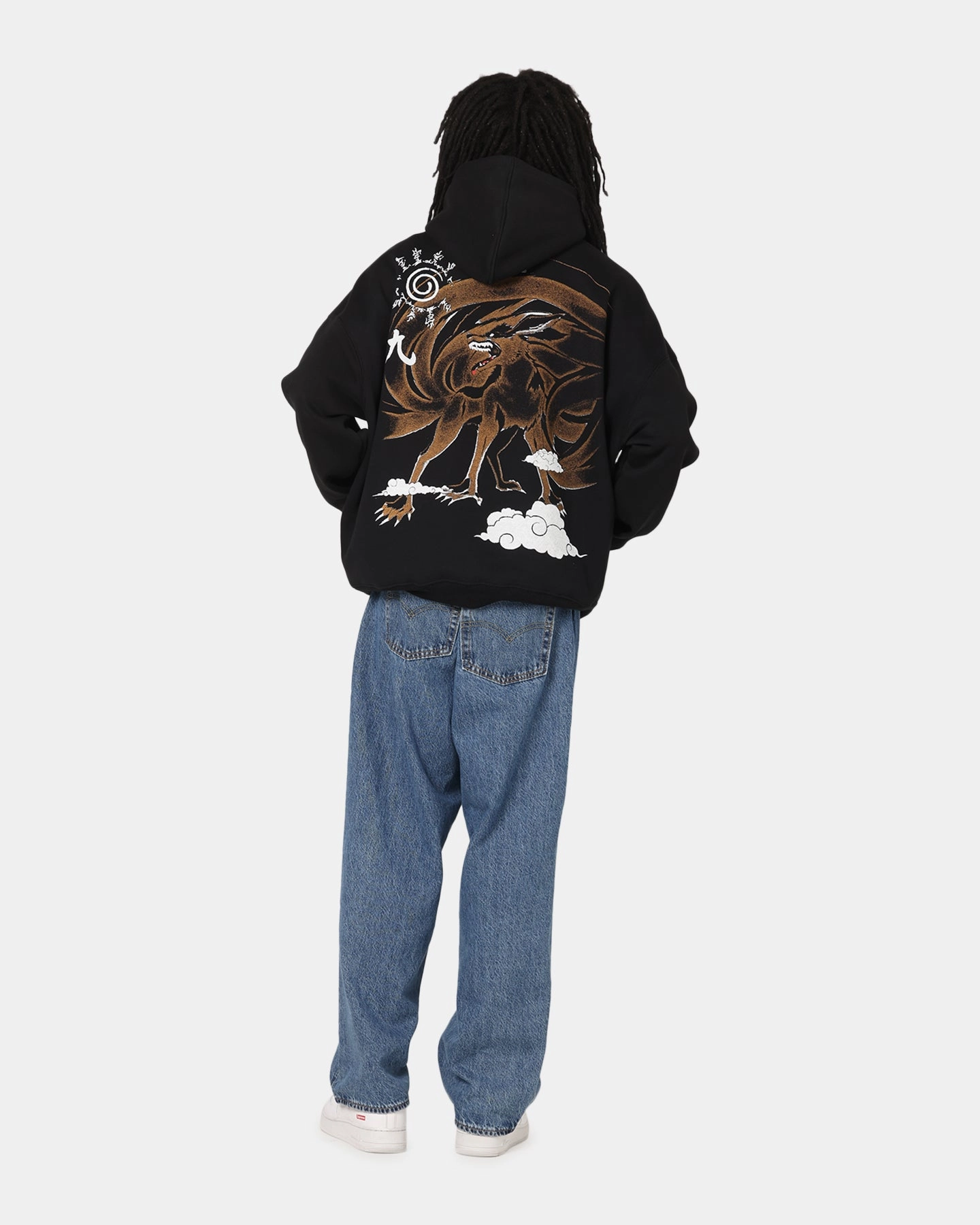 Flexible Fit Loose Fit 73 Studio X Naruto Shippuden Kurama Premium Hoodie Black