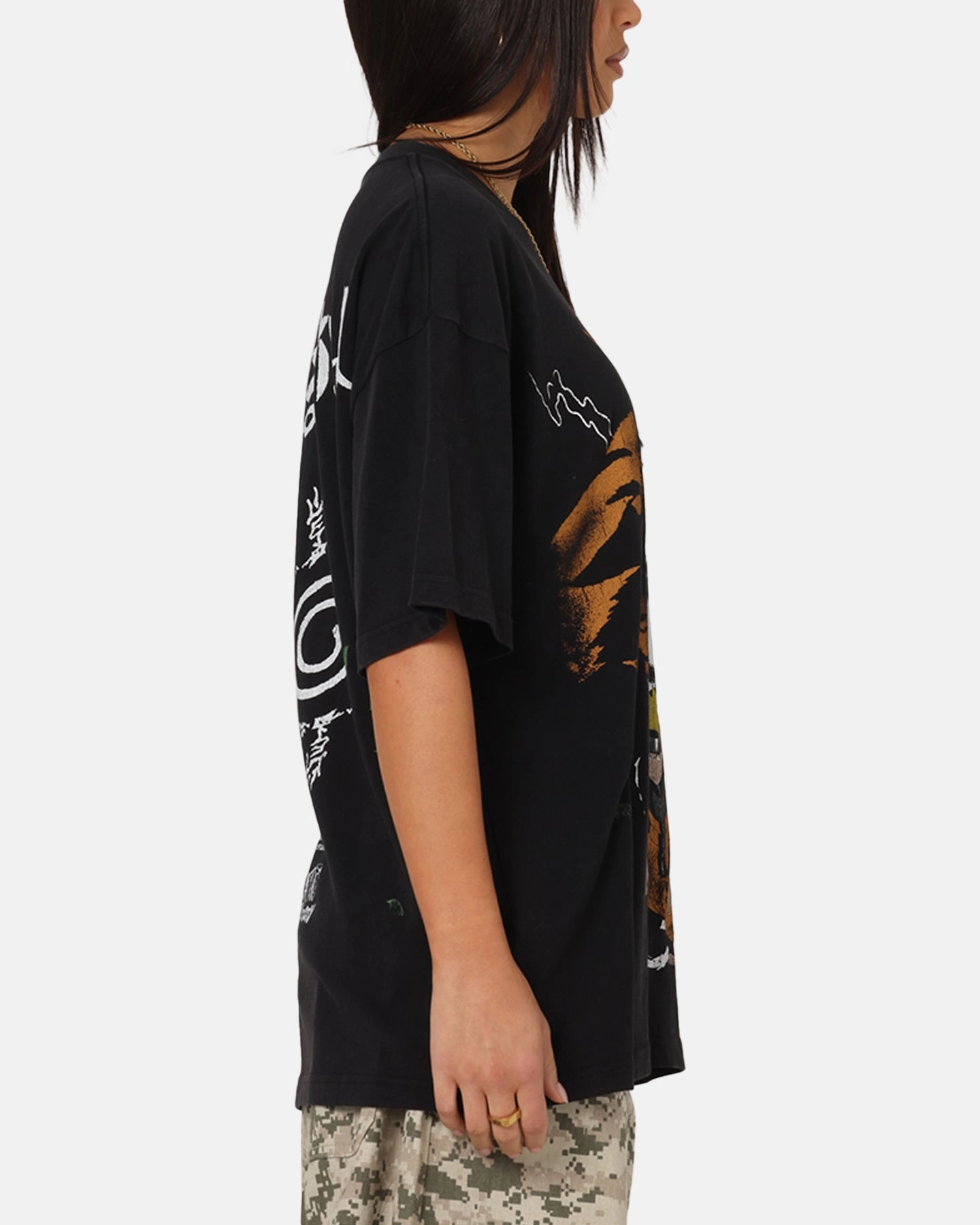 Soft and Relaxed 73 Studio X Naruto Shippuden Uzamaki Vintage T-Shirt Black Acidwash