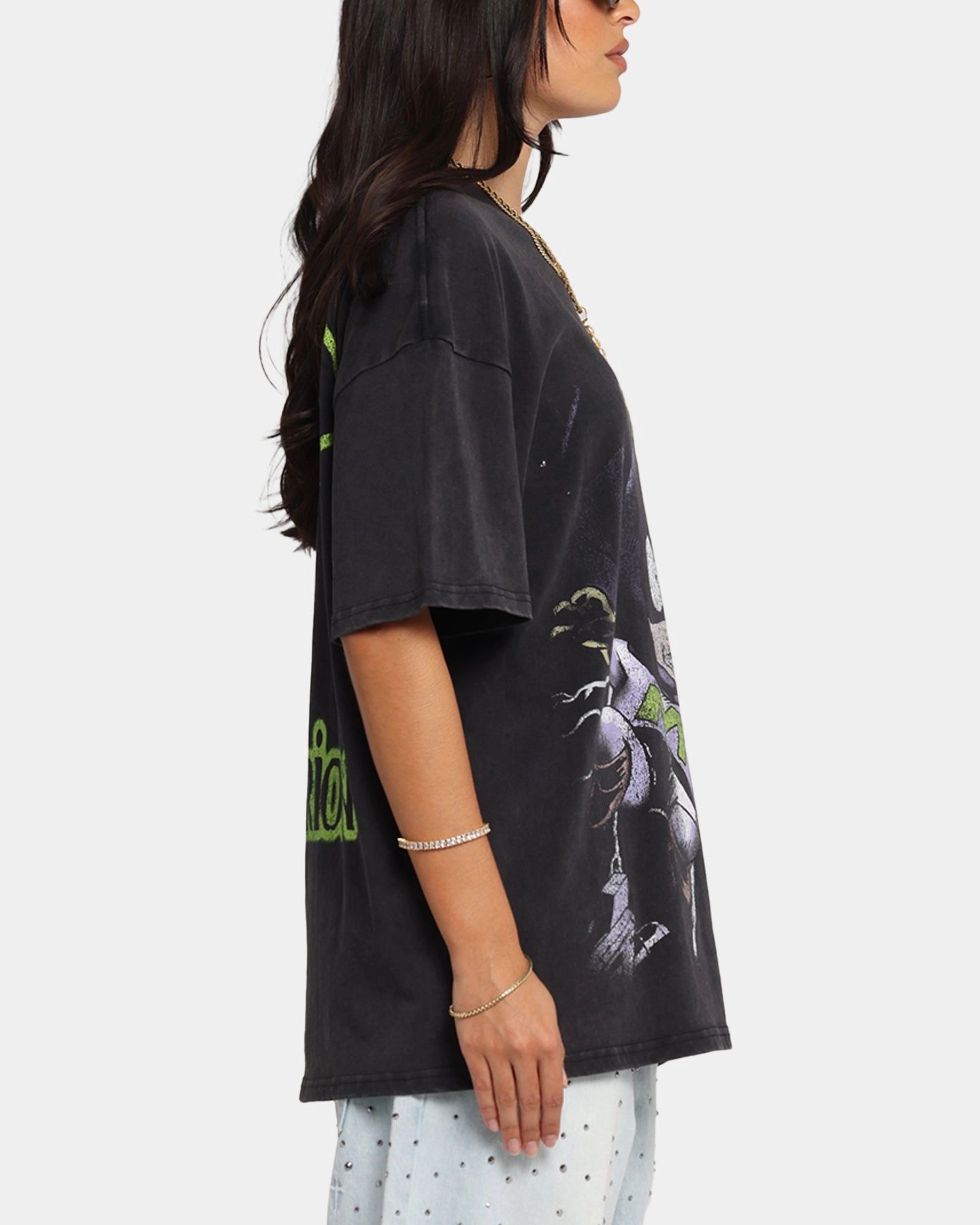 Cool and Relaxed Fit For Movement 73 Studio X South Park Mysterion Vintage T-Shirt Black Acidwash