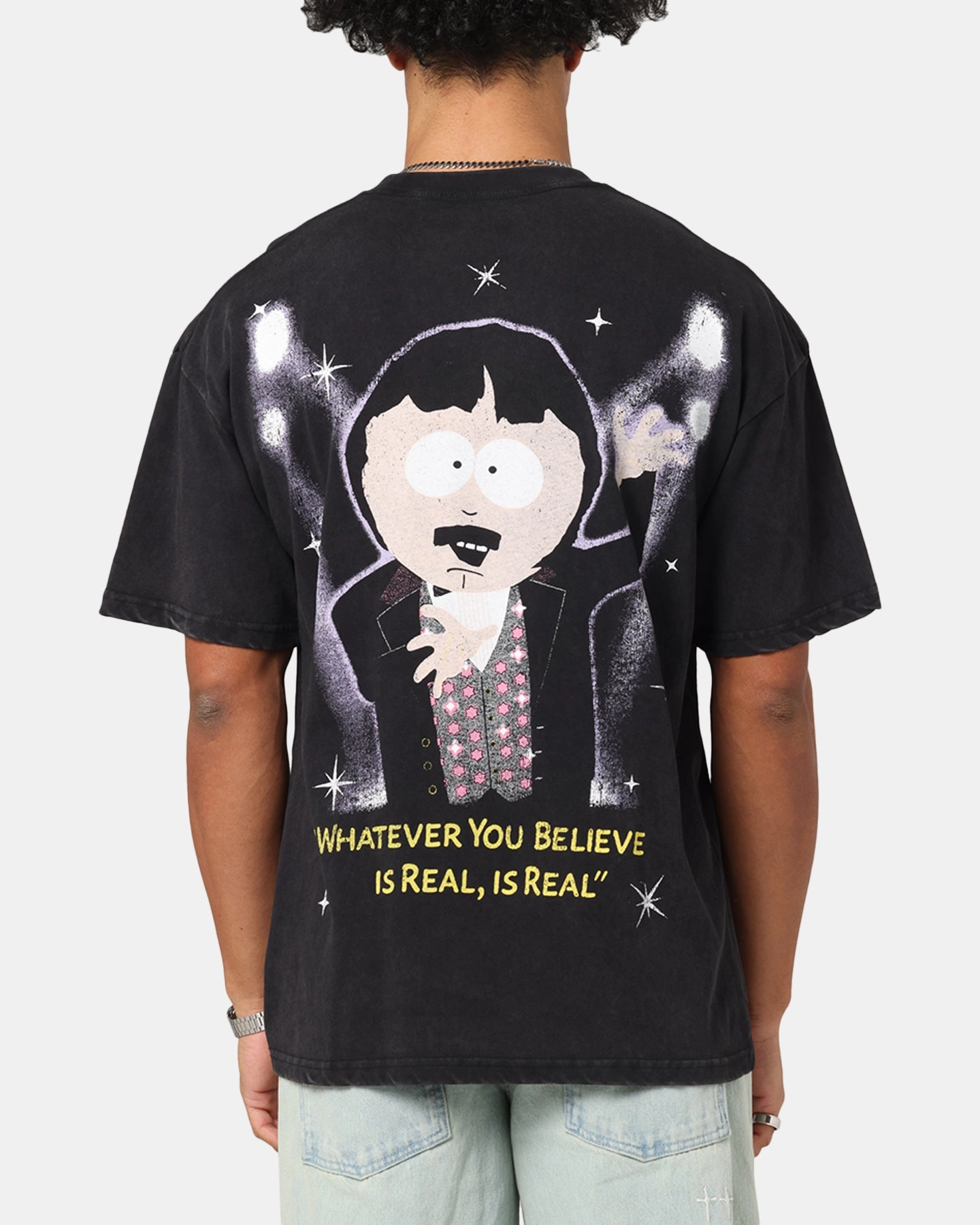 73 Studio X South Park The Amazing Randy Vintage T-Shirt Black Acidwash Ultra Soft Blended Textile