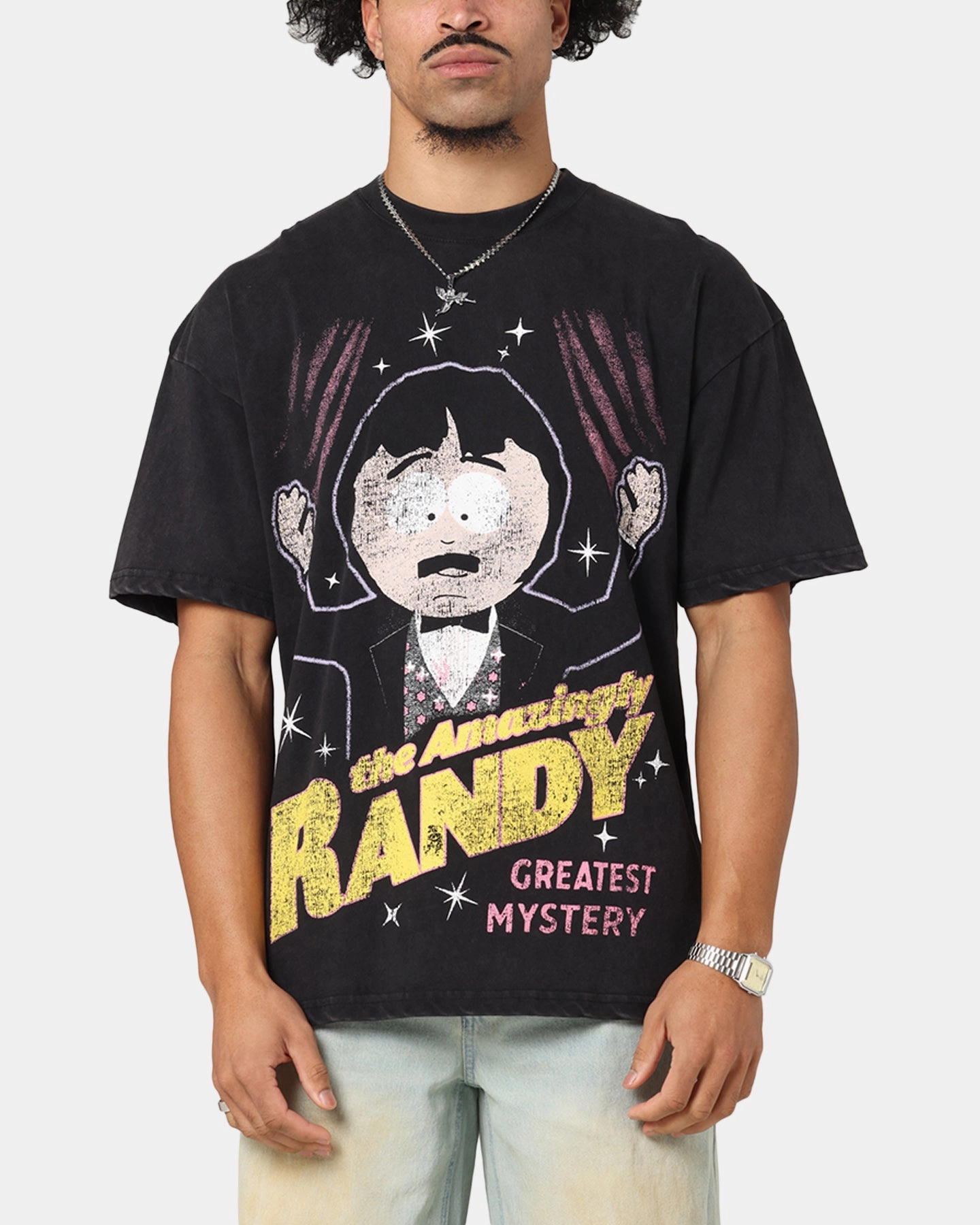 73 Studio X South Park The Amazing Randy Vintage T-Shirt Black Acidwash Chilly Comfort Wear