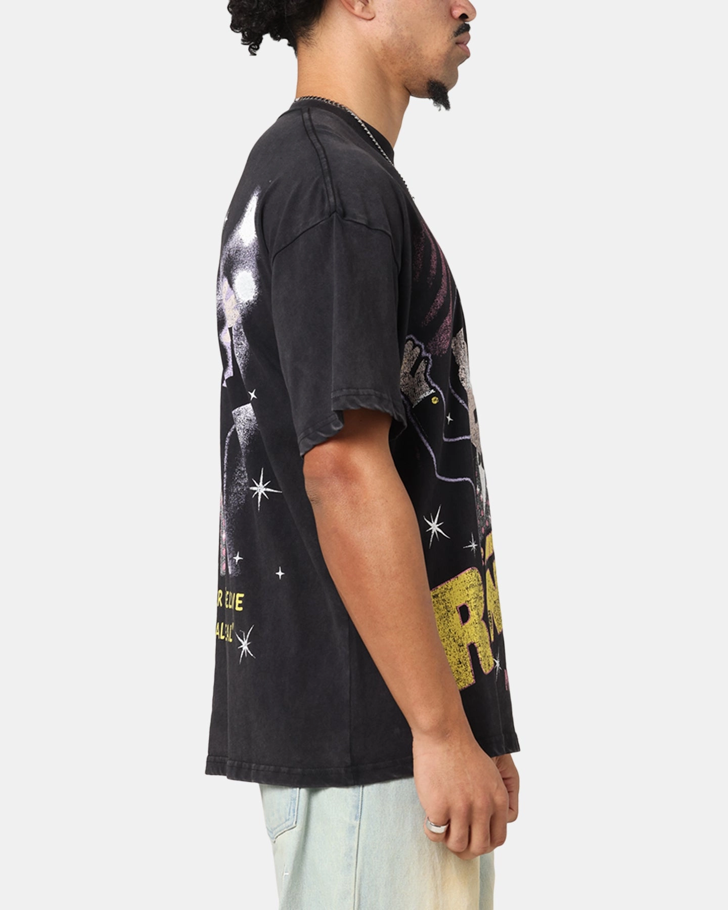 Printed Logo Cold Wash Optimized 73 Studio X South Park The Amazing Randy Vintage T-Shirt Black Acidwash