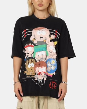 ZeroDistressFinish Luxury clothing 73 Studio X South Park WTF Vintage T-Shirt Black Acidwash