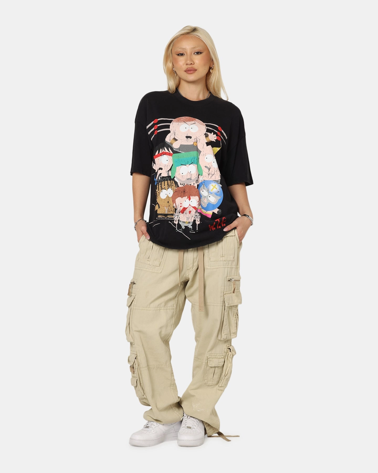 Antibacterial Treatment Versatile Wearable 73 Studio X South Park WTF Vintage T-Shirt Black Acidwash
