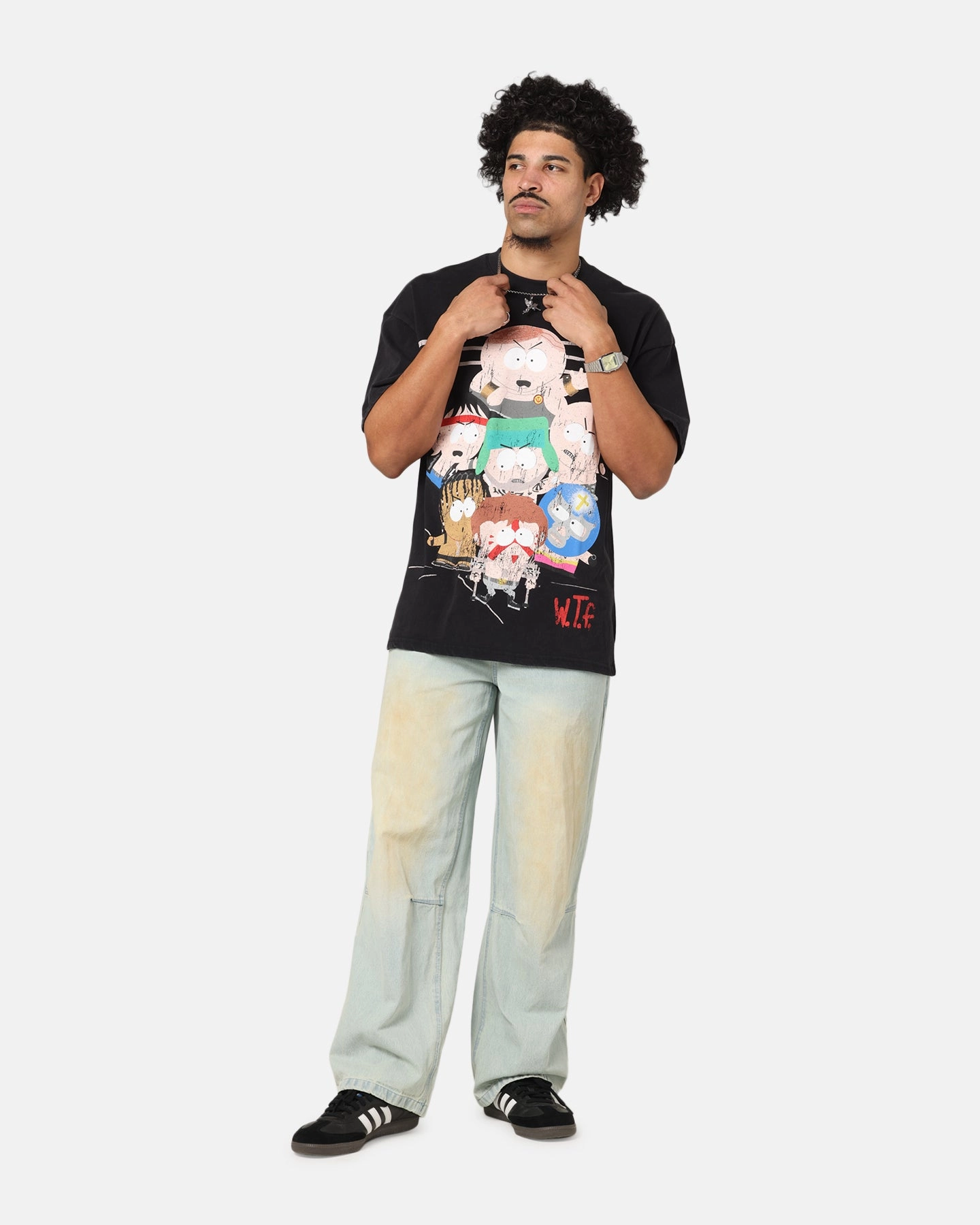 73 Studio X South Park WTF Vintage T-Shirt Black Acidwash StretchComfortWeave