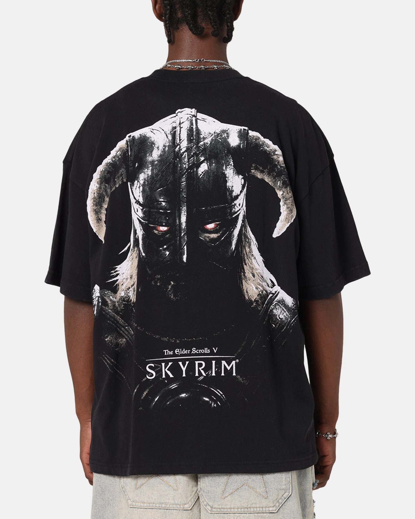 73 Studio X The Elder Scrolls V: Skyrim '11 Dragonborn Vintage T-Shirt Black Acidwash Fashionable Wear