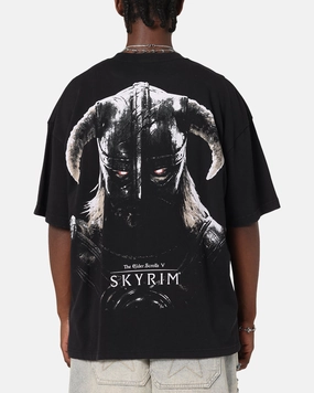 73 Studio X The Elder Scrolls V: Skyrim '11 Dragonborn Vintage T-Shirt Black Acidwash Fashionable Wear