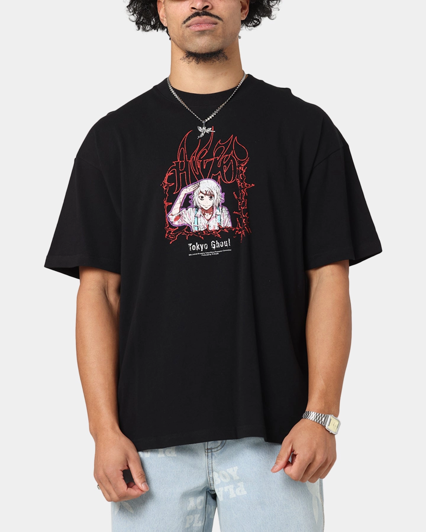 Casual Layer Wear Classic Outfit Style 73 Studio X Tokyo Ghoul Juzo Vintage T-Shirt Black