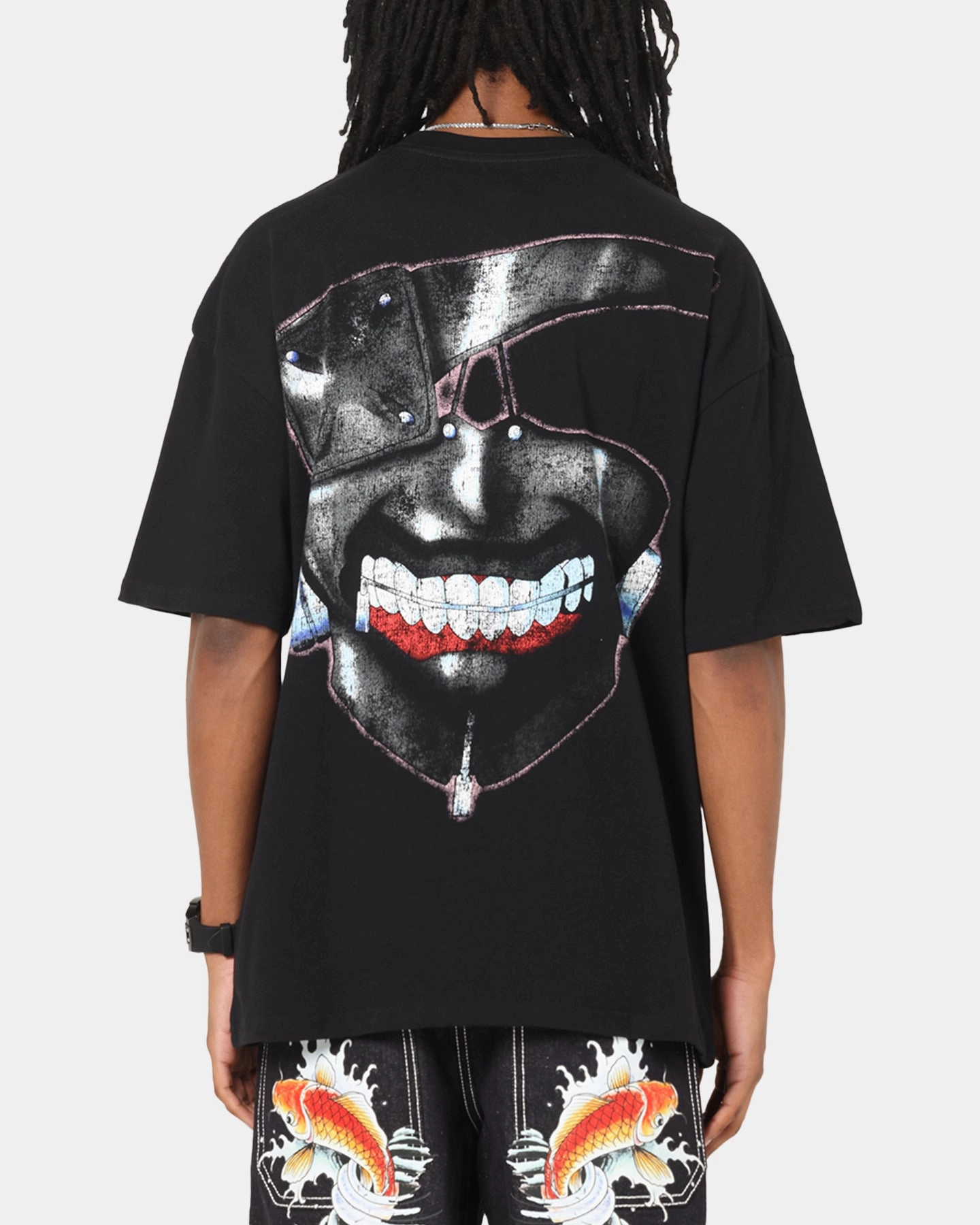 Perfect Comfort Wear Fun and Playful 73 Studio X Tokyo Ghoul One Eyed Ghoul T-Shirt Black