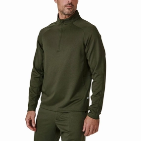 Fleece Lined Extra Layer Piece 7Diamonds A-Game Quarter Zip Golf Pullover Olive - FW23 Men