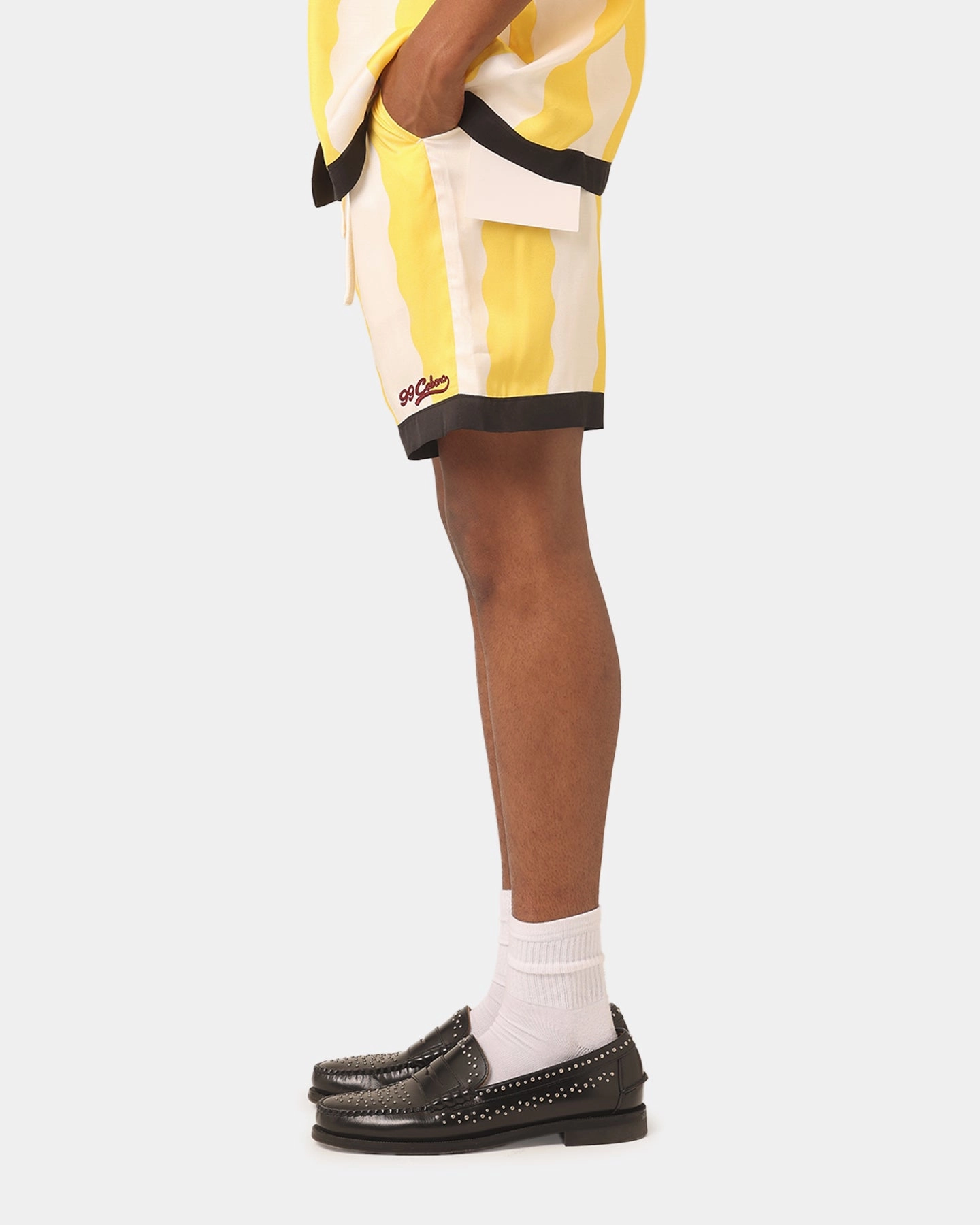 Stretch Fit Design 99 Cabana Bowling Shorts Yellow/Off White
