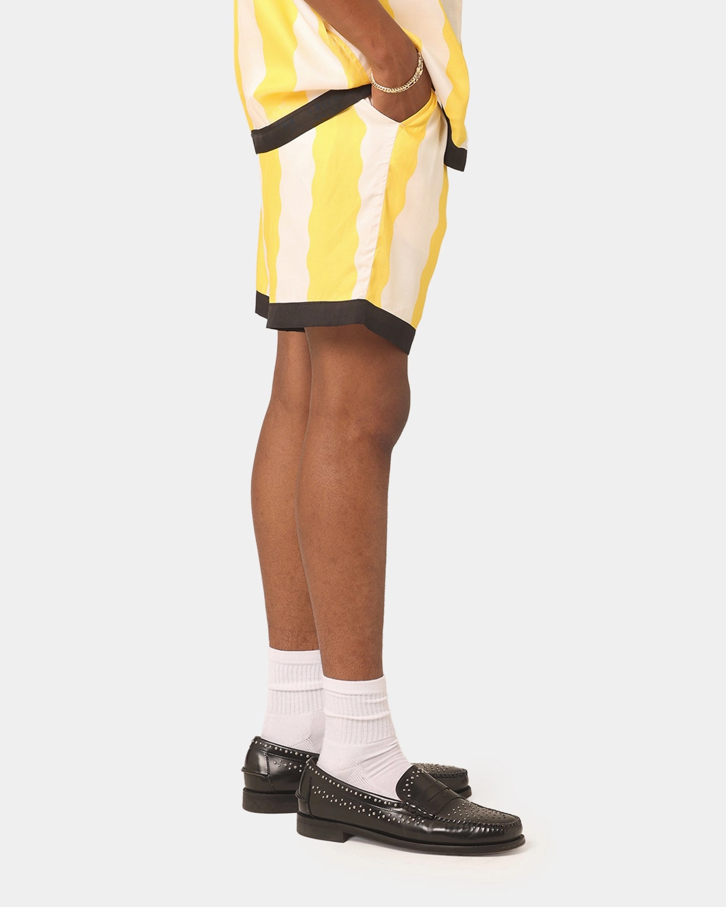 99 Cabana Bowling Shorts Yellow/Off White Soft Texture