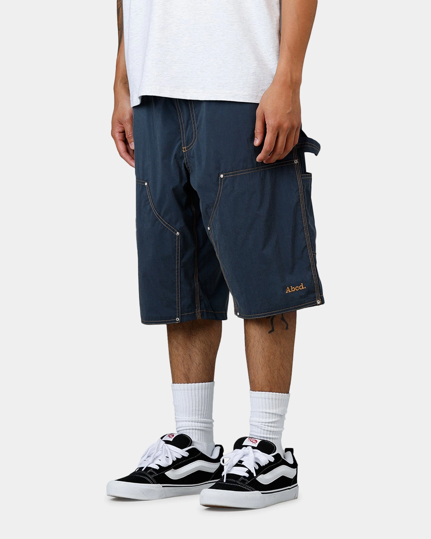 ABC Nylon Jorts Navy Double Layered Hem Breathable Cut