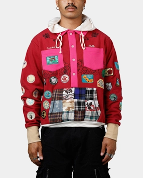 Ventilation Vents Durable Outer Layer ABC Patch Hoodie Rose