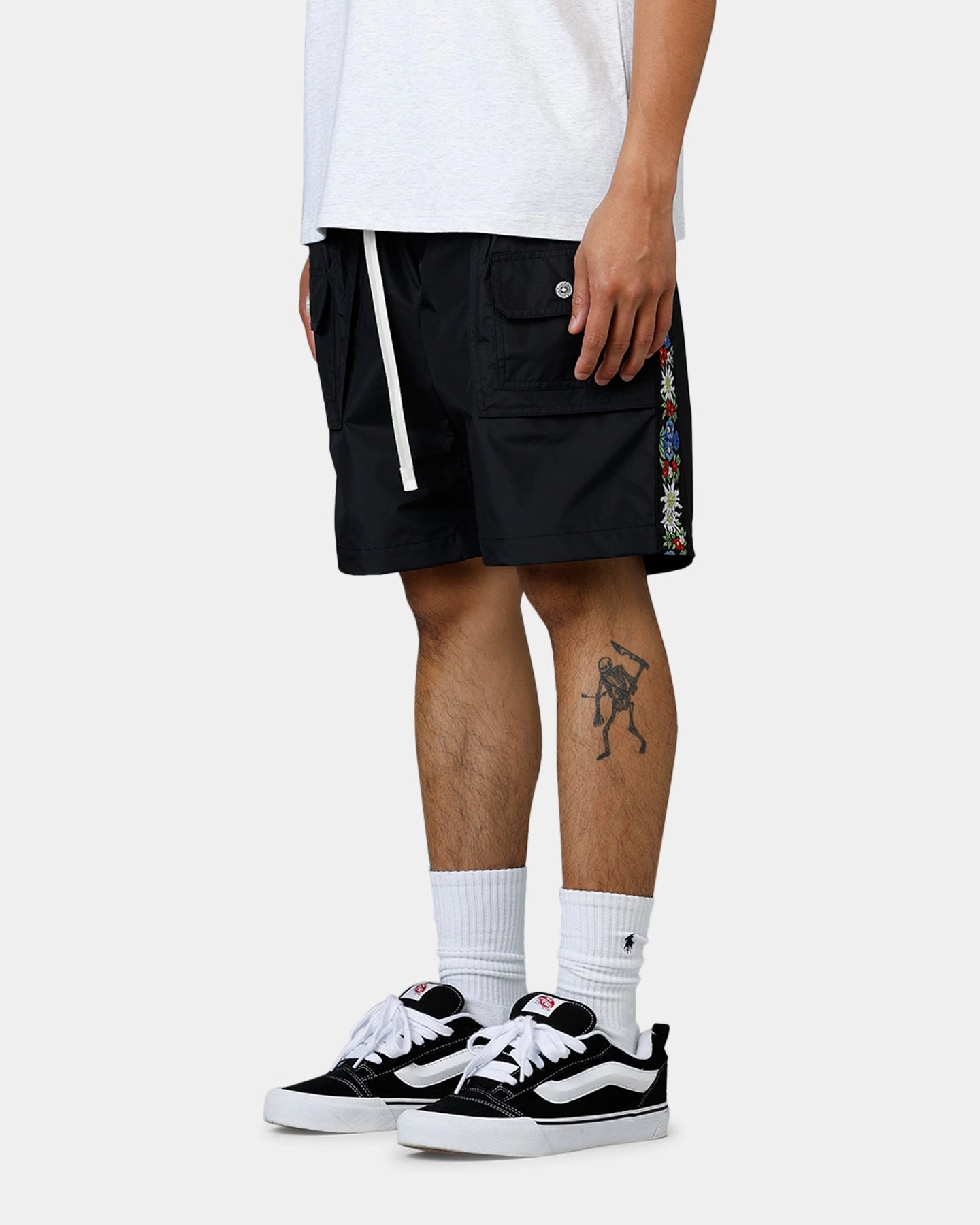 Warehouse Work ABC Taffeta Spring Shorts Black