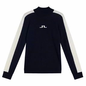 Stretch Panels J.Lindeberg Adeline Knitted Golf Sweater JL Navy - FW23 Women