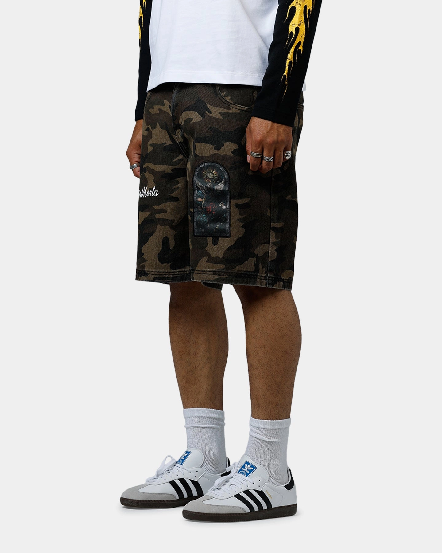 Ultra Soft Waistband artisanal quality Saint Morta Kingdomcome Baggy Shorts Camo