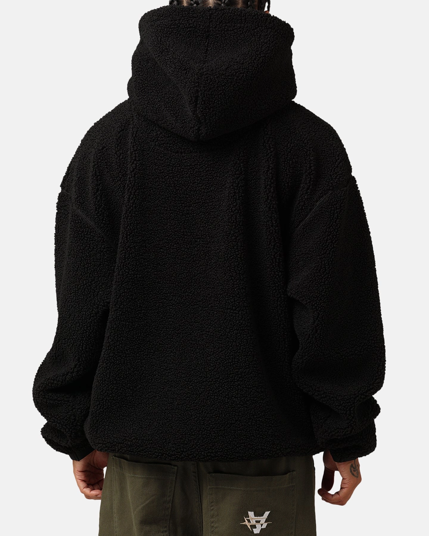 Champion Reb Element Sherpa Fleece Hoodie Black Double Stitched Seams