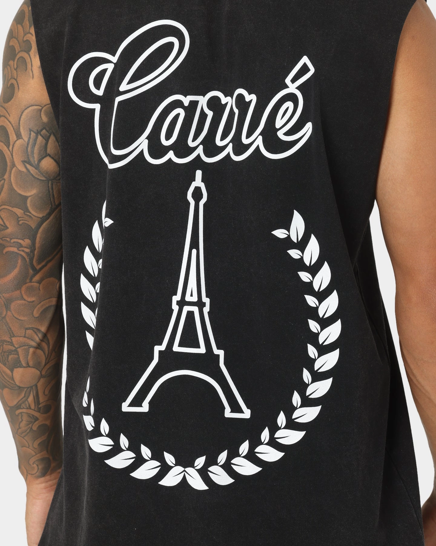 Soft and Light Carre Royal Muscle T-Shirt Washed Black