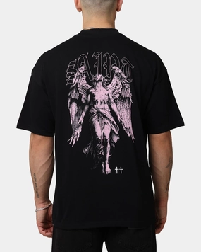 Saint Morta Lucian Mock Neck T-Shirt Black/Pink Sporty Fashion