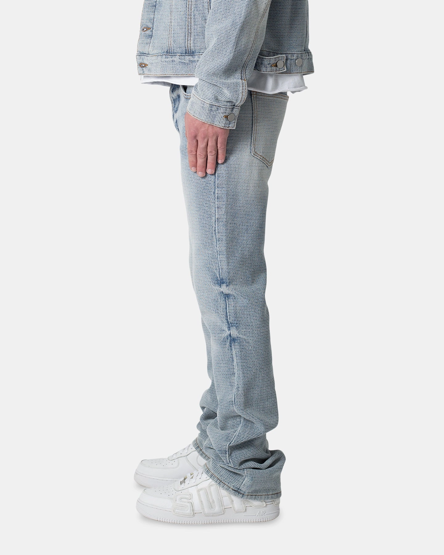MNML B575 Flare Denim Jeans Blue Smart Outfit Softened Lining