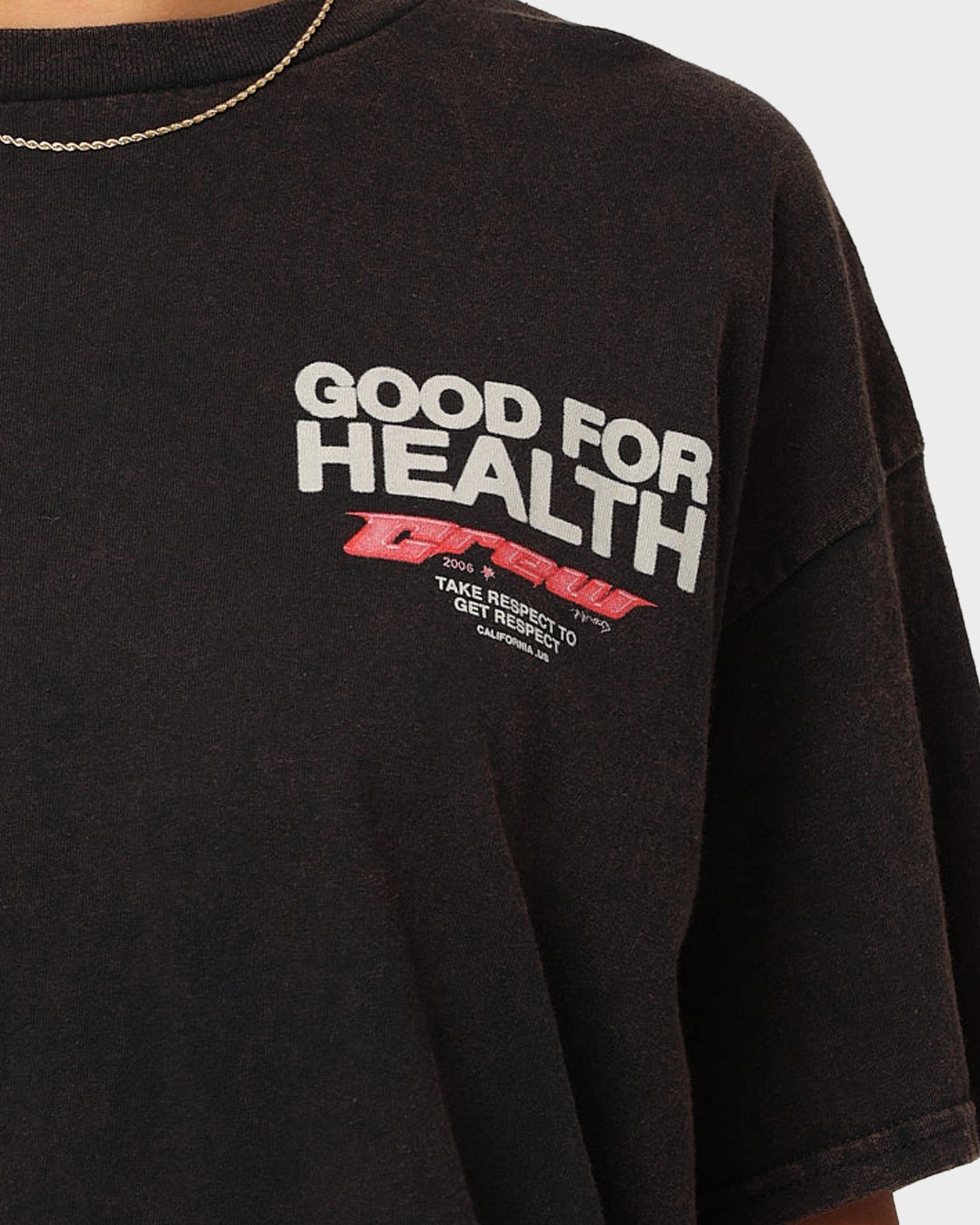 Goat Crew Good 4 Health Vintage T-Shirt Black Wash BreathableMaterial
