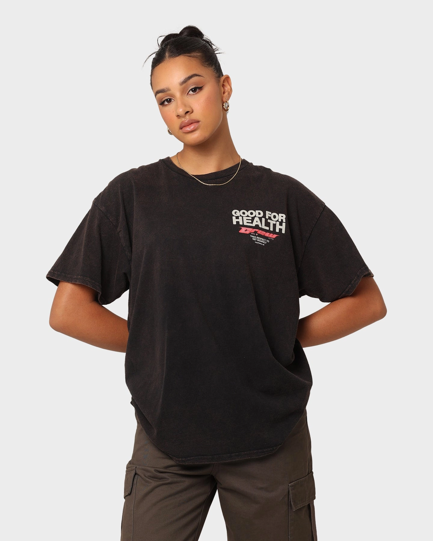 Fashion Essential Summer Style Goat Crew Good 4 Health Vintage T-Shirt Black Wash