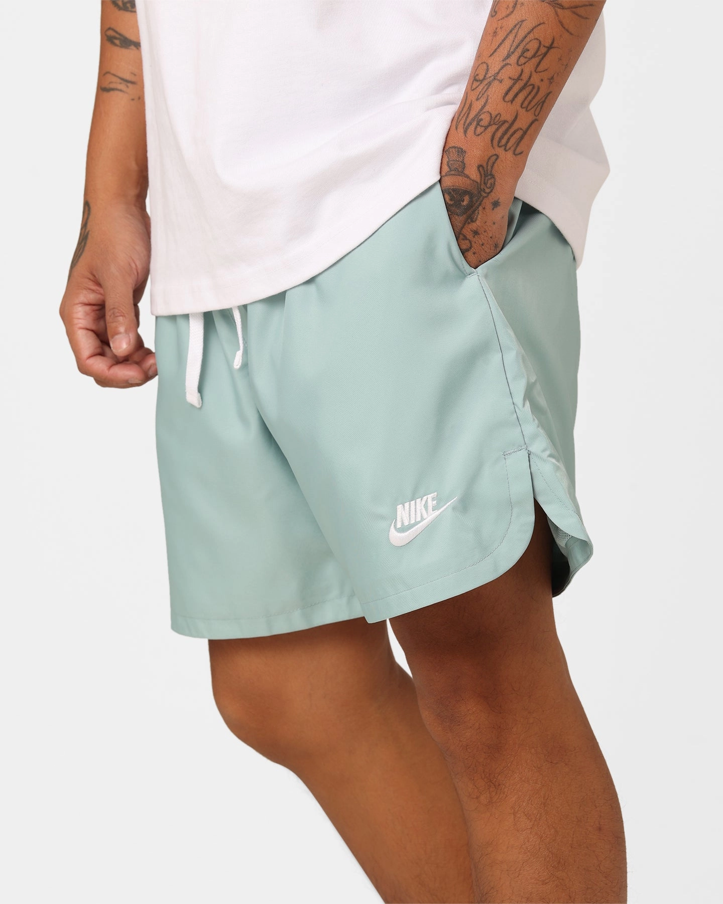 Nike Sportswear Club Woven Lined Flow Shorts Mineral/White MoistureWickingLining Soft Material