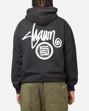 Reinforced Side Seams S Double Shawn Dot Hoodie Washed Black