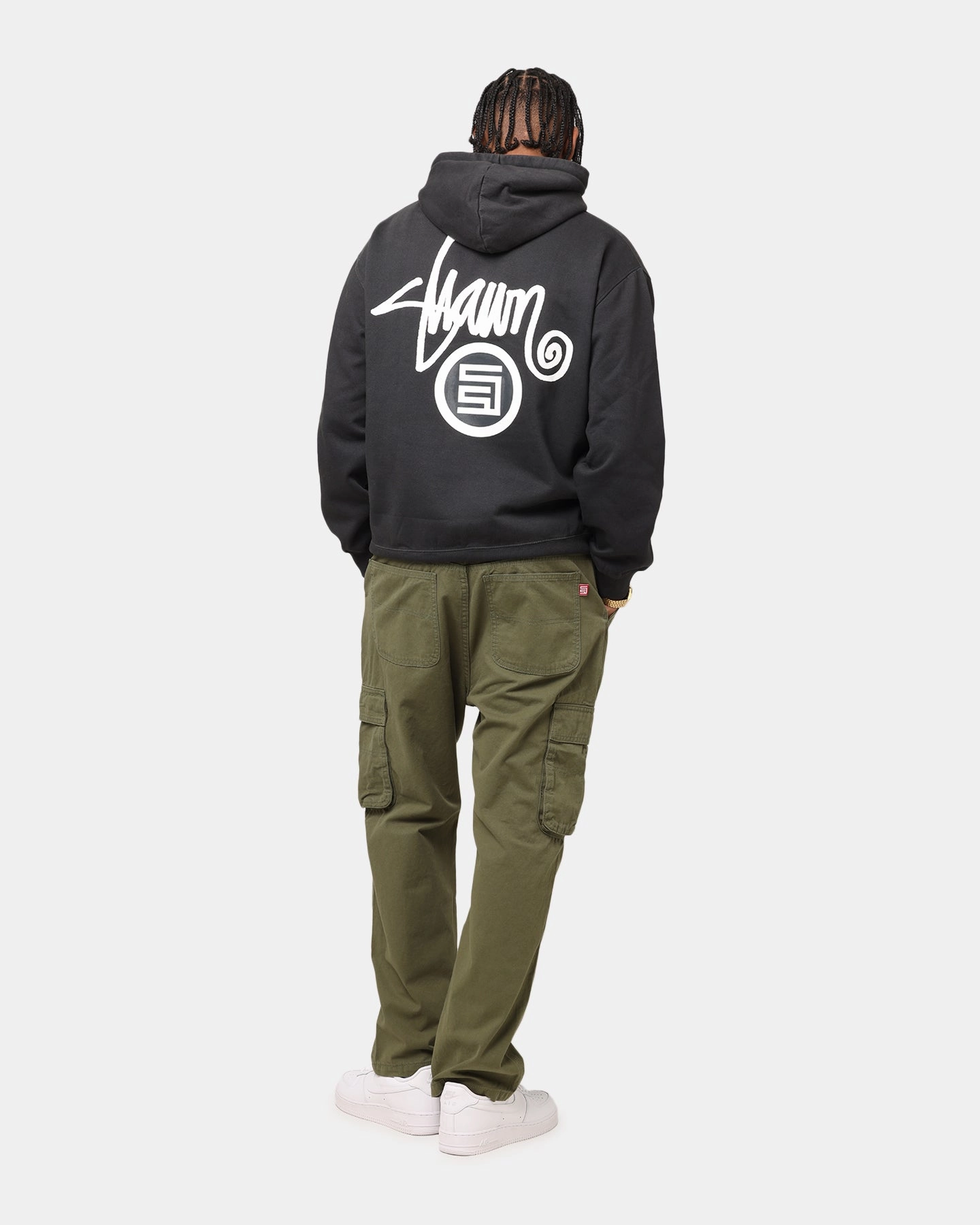S Double Shawn Dot Hoodie Washed Black Cooling Fabric Technology